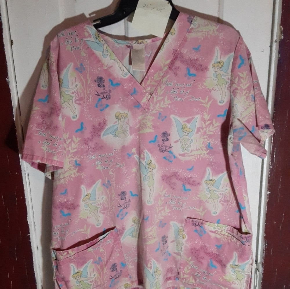 Tinkerbell Disney Scrub Top large